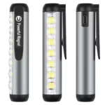 efillooc led cob pen torch flashlight with pocket clip