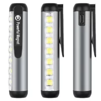 efillooc led cob pen torch flashlight with pocket clip