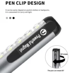 efillooc led cob pen torch flashlight with pocket clip