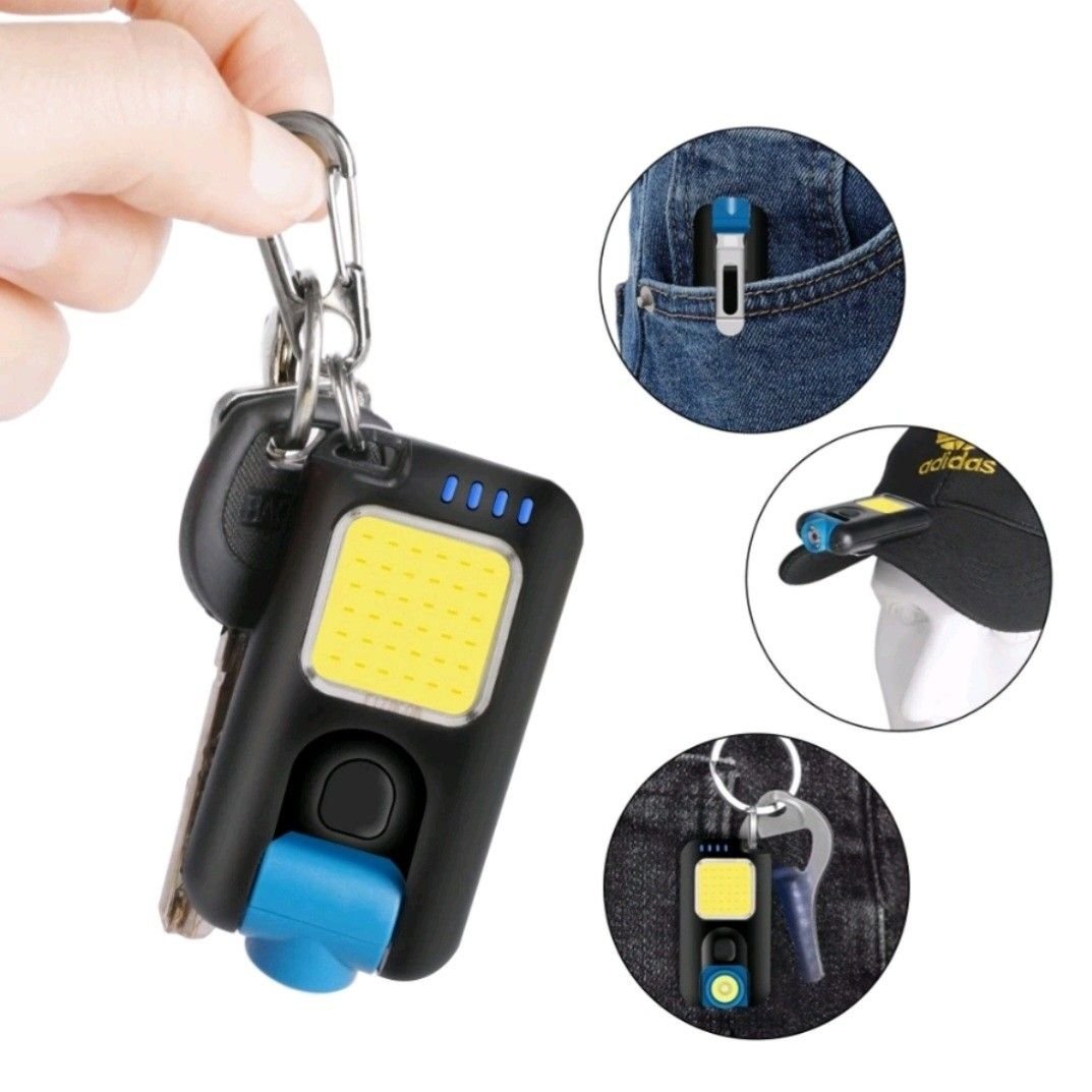 efillooc led cob flashlight rechargeable with clip for travel camping