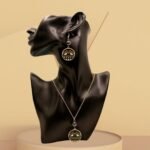 Hawaiian necklace set for women, with pearl and enamel