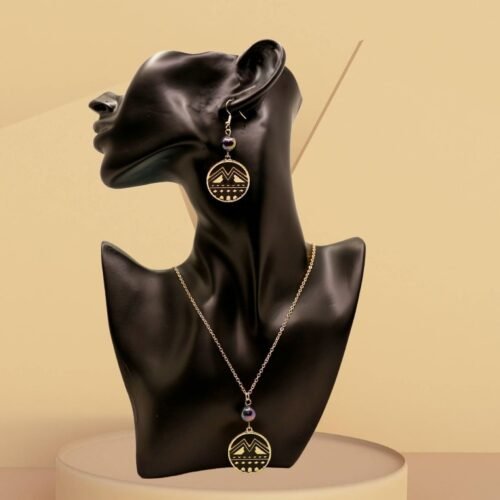 Hawaiian necklace set for women, with pearl and enamel