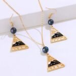 Hawaiian necklace set for women, with pearl and enamel