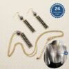 Hawaiian necklace set for women, with pearl and enamel