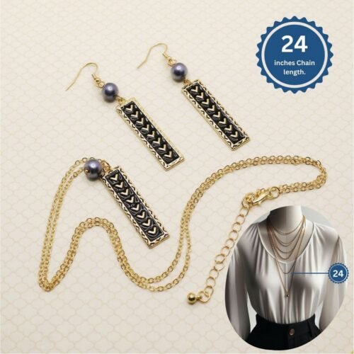 Hawaiian necklace set for women, with pearl and enamel