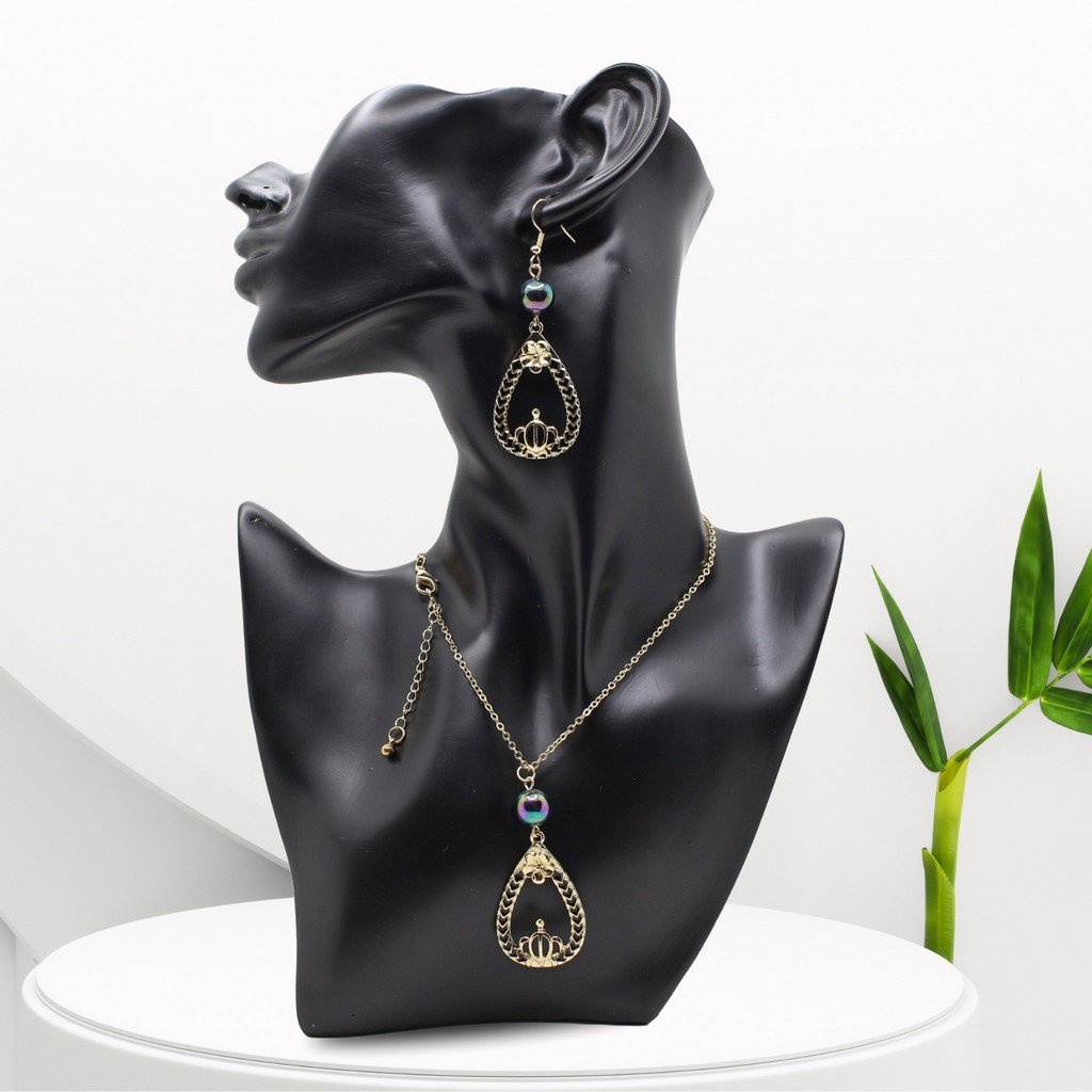 Hawaiian necklace set for women, with pearl and enamel