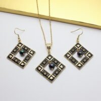 Hawaiian necklace set for women, with pearl and enamel