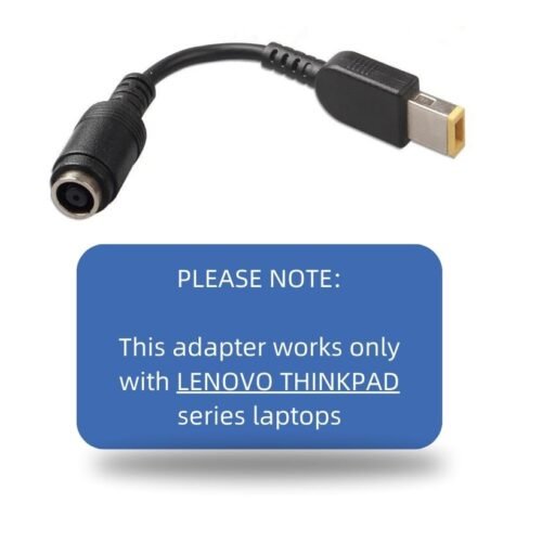 efillooc Power Plug Adapter Converter for Lenovo ThinkPad Round to Square pin