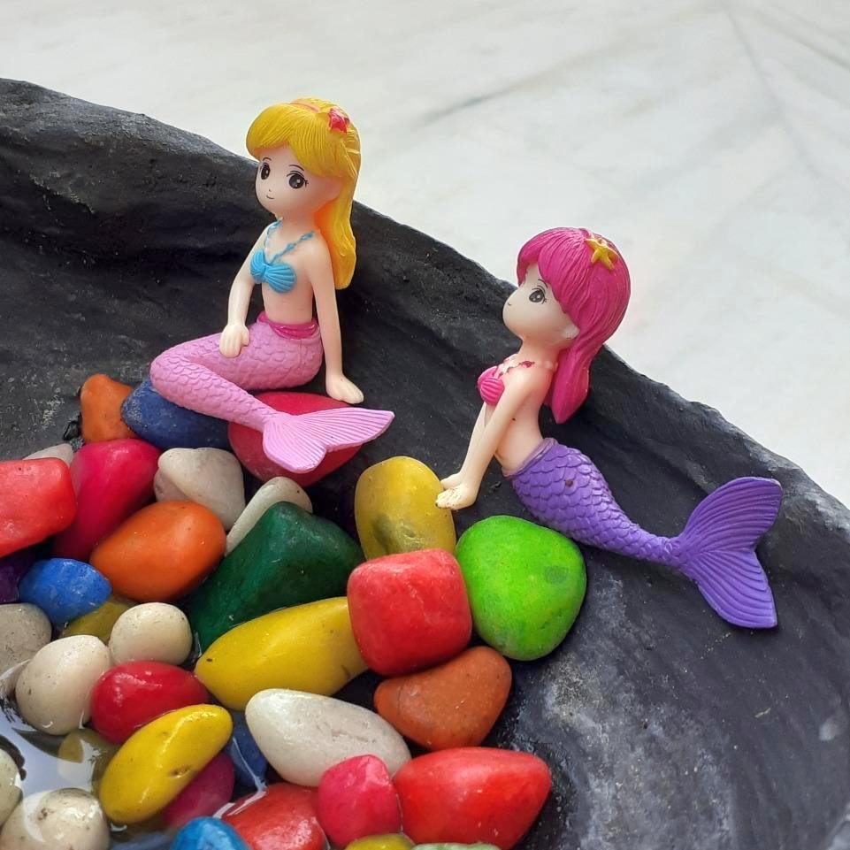 efillooc mermaid figurine decor car dashboard doll