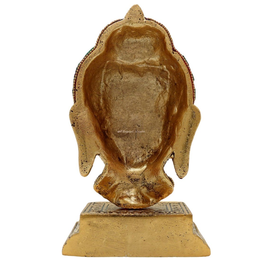 Efillooc Metal Handicraft Buddha Head Pesdestal wm (6) Efillooc brass Metal Handicraft Buddha Head statue bust