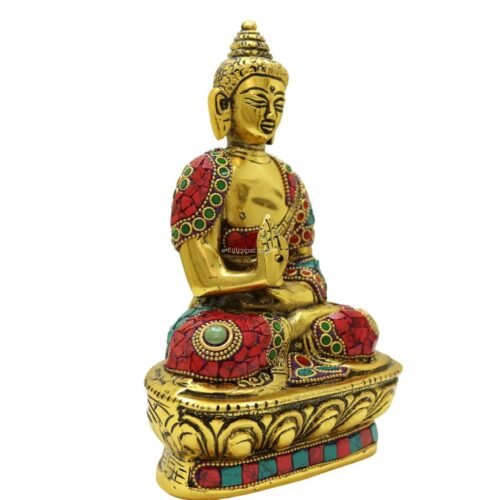 efillooc buddha idol on lotus blessing hand
