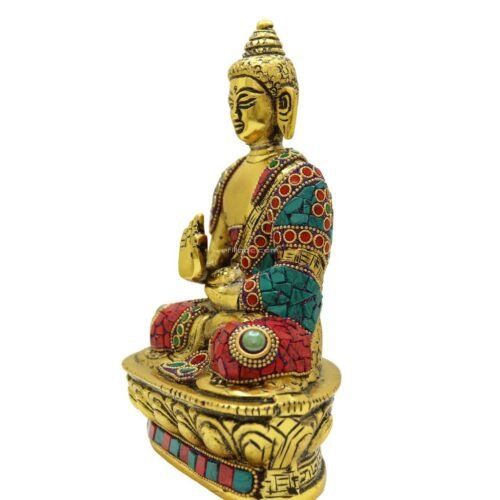 efillooc buddha idol on lotus blessing hand