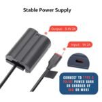 efillooc dummy battery with type-c dc coupler for nikon EL-15 EP-5B