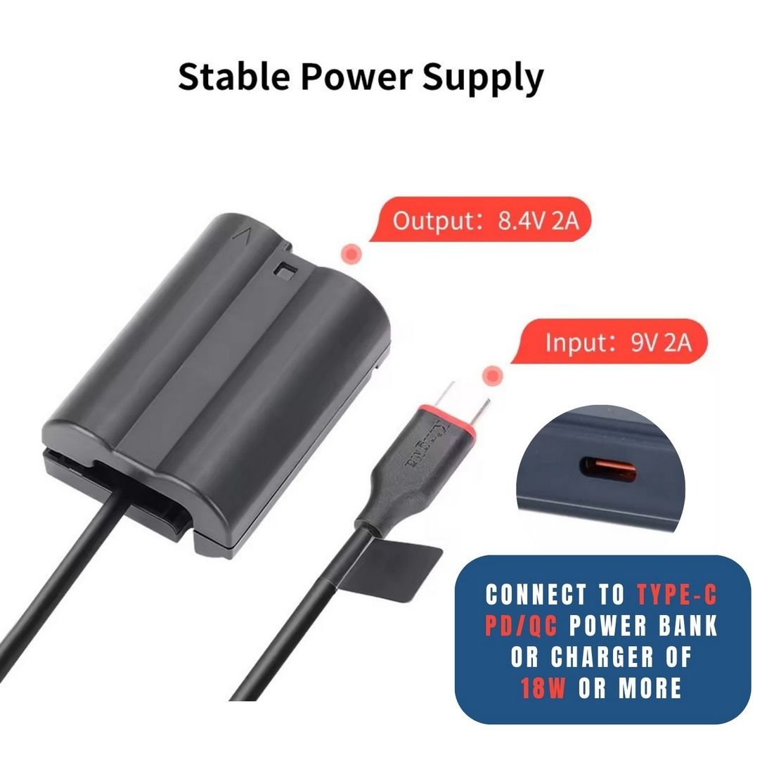 efillooc dummy battery EN EL-15 EP-5B for Nikon (6) efillooc dummy battery with type-c dc coupler for nikon EL-15 EP-5B