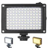 efillooc 96 LED Video Light for DSLR Dimmable Cold Shoe 4xAA or USB charger