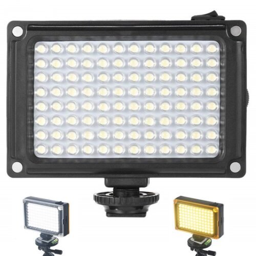 efillooc 96 LED Video Light for DSLR Dimmable Cold Shoe 4xAA or USB charger