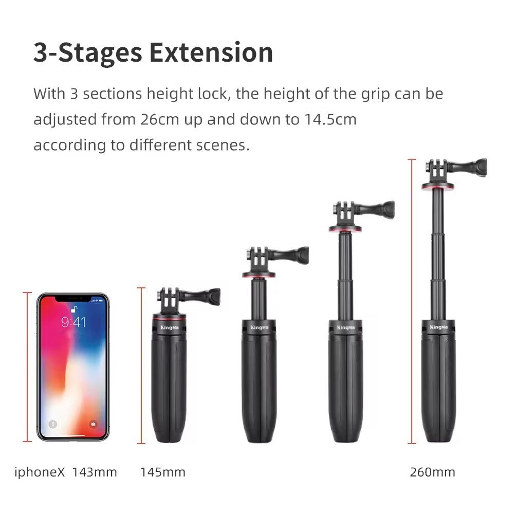 efillooc kingma bm-sr3 mini tripod grip for gopro hero 9 8 7