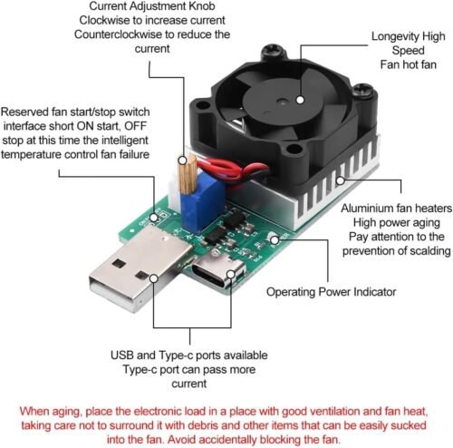 efillooc 18W electronic usb load discharge tester