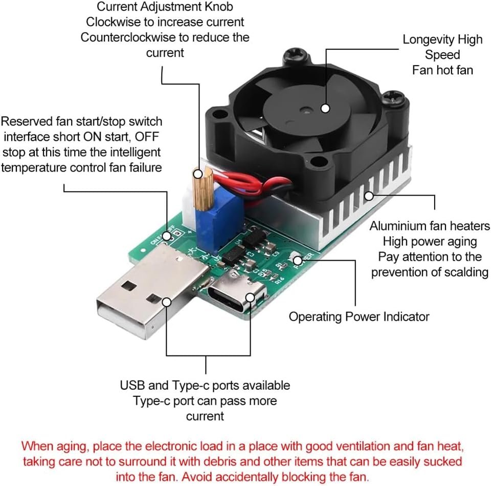 efillooc usb 18W electronic load discharge tester (3) efillooc 18W electronic usb load discharge tester