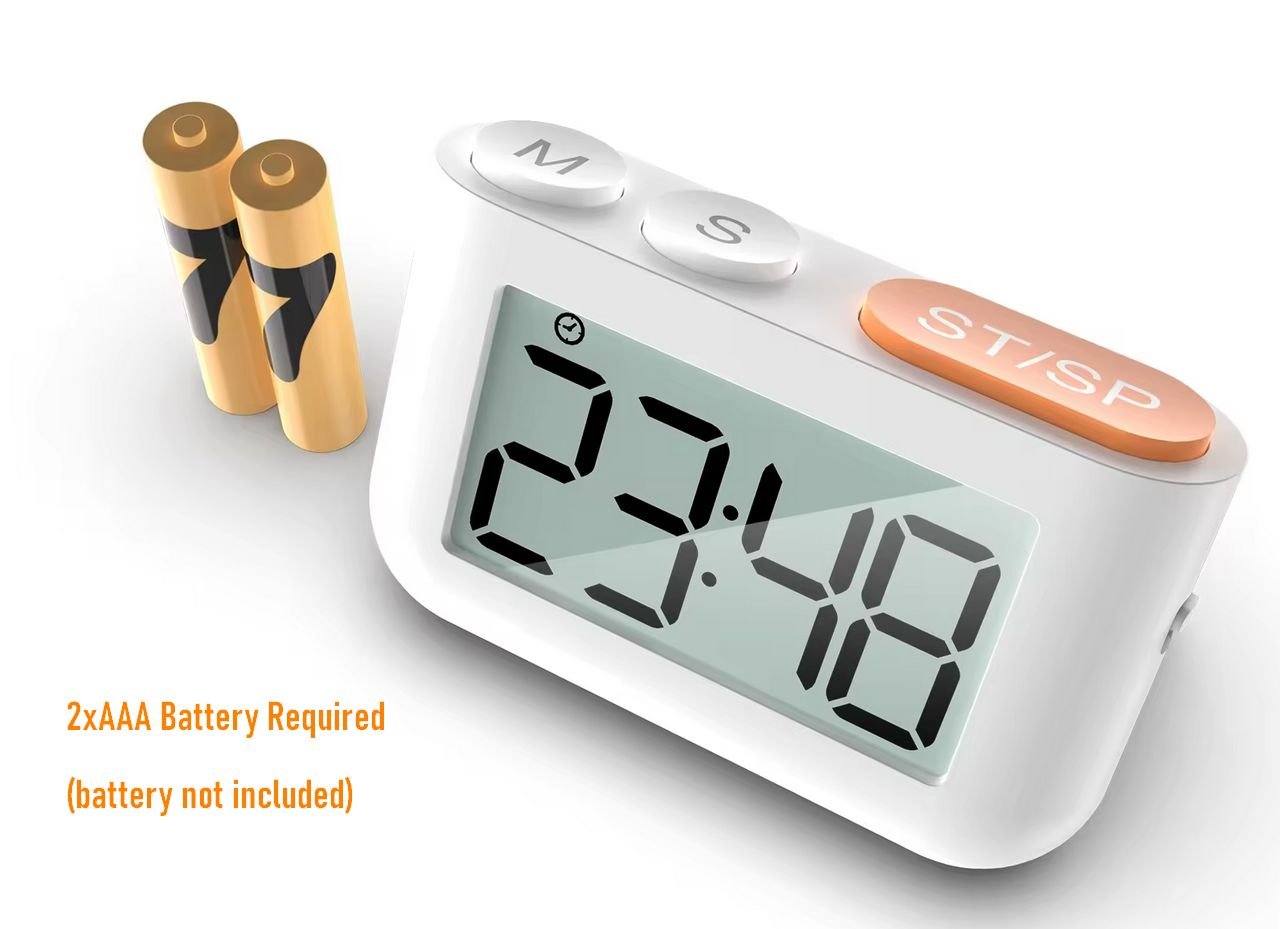 Digital Timer With Alarm Clock For Kitchen And Study Time Management