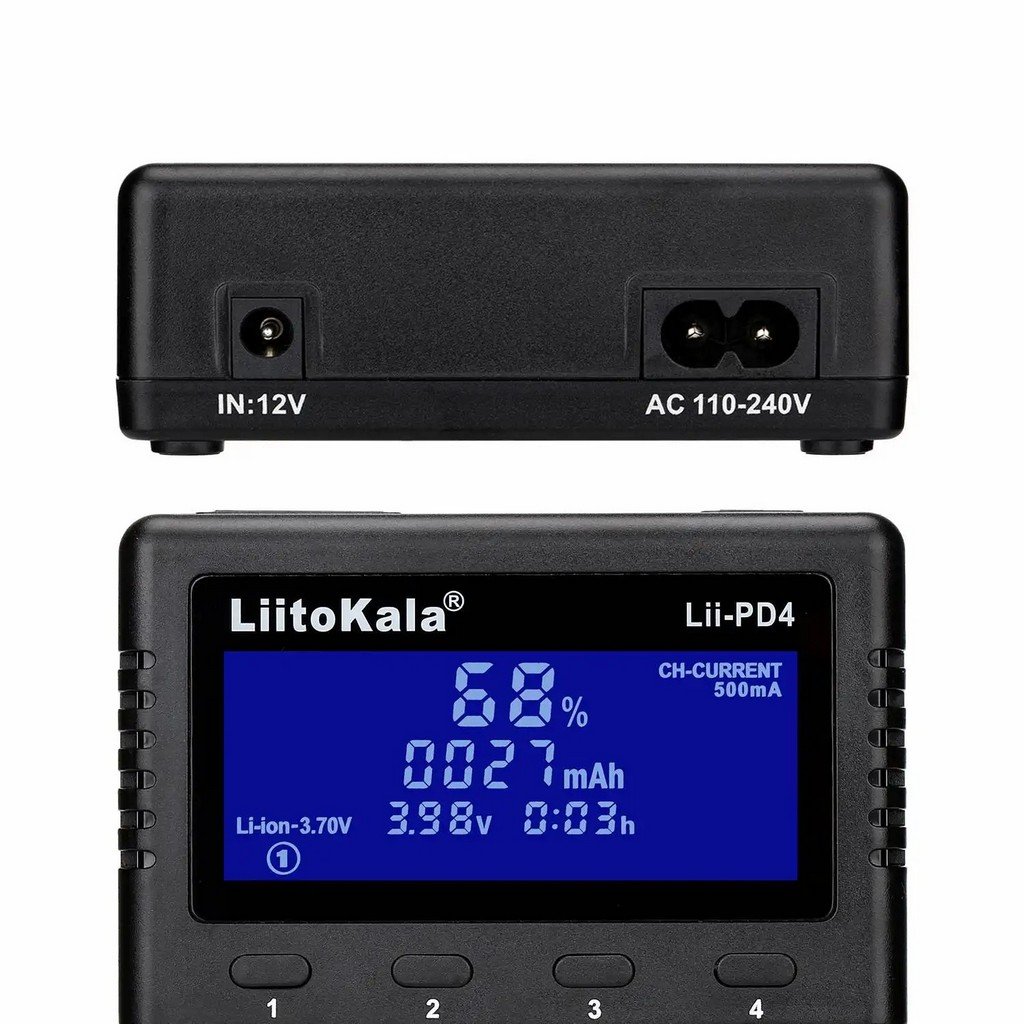 efillooc liitokala lii-PD4 4 Bay 2A Quick battery charger USB AA AAA 18650 21700