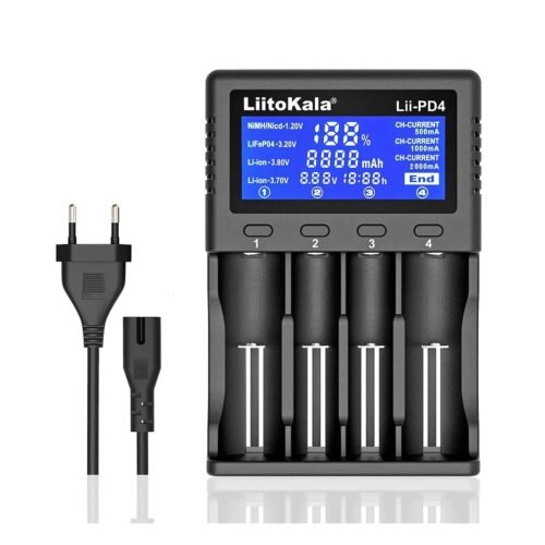 efillooc liitokala lii-PD4 4 Bay 2A Quick battery charger USB AA AAA 18650 21700
