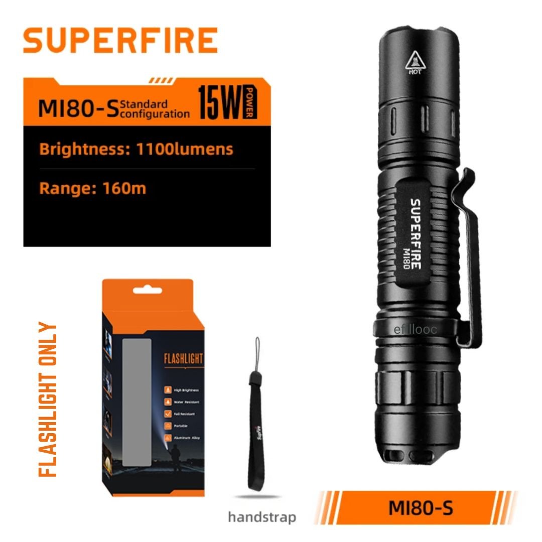 efillooc superfire mi80-s flashlight edc tactical
