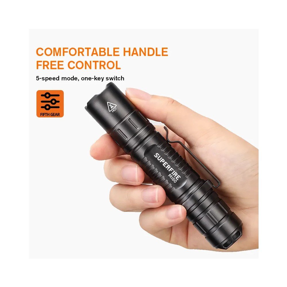 efillooc superfire mi80-s flashlight edc tactical