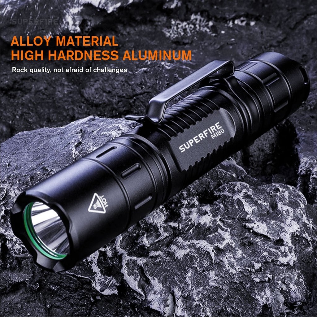 efillooc superfire mi80-s flashlight edc tactical