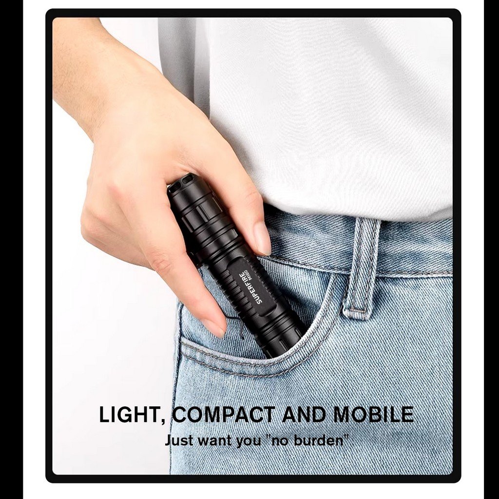 efillooc superfire mi80-s flashlight edc tactical