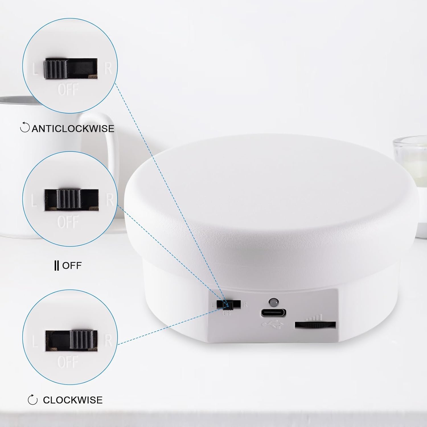 efillooc turntable display stand small 12cm mushroom (1) efillooc turntable display stand small 12cm mushroom