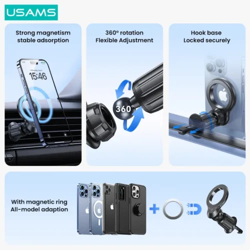 efillooc USAMS ZJ075 Magnetic Car Holder Air Vent (3)
