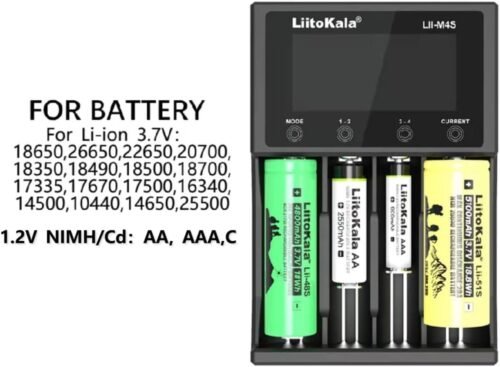 Liitokala Lii-M4S USB-C 4 Channel Smart Charger for AAA AA 18650
