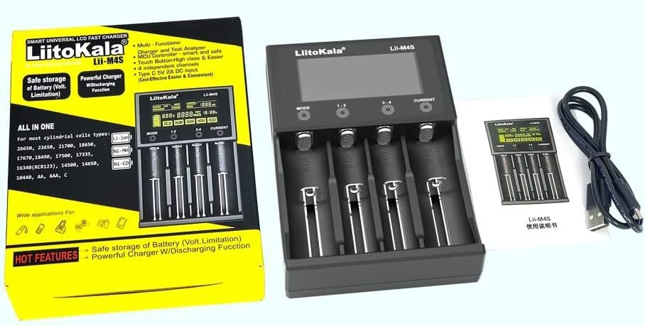 Liitokala Lii-M4S USB-C 4 Channel Smart Charger for AAA AA 18650