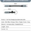 efillooc 6in1 usb c data cable multiport charging cable short