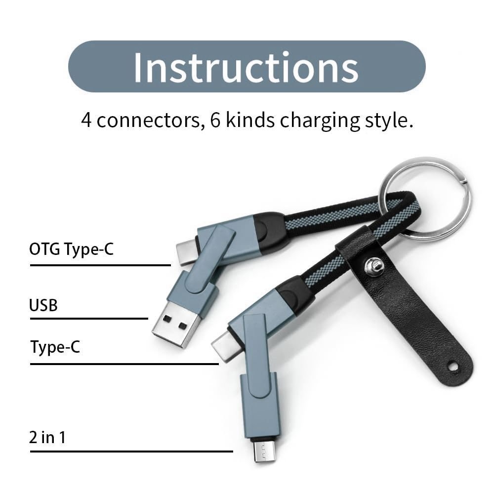 efillooc 6in1 short data cable multiport charging cable (2) efillooc 6in1 usb c data cable multiport charging cable short