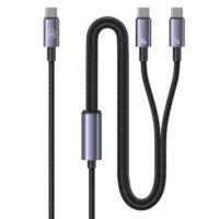 Efillooc Usams SJ740 USB C Laptop Charging Cable 2-in-1 USB C to dual usb c 60W PD