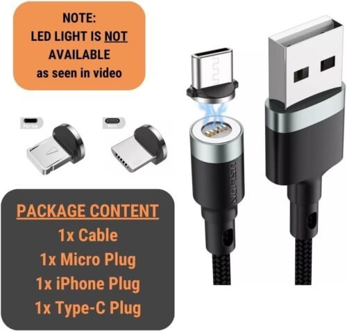 efillooc uslion 3A fast charge magnetic cable for iphone