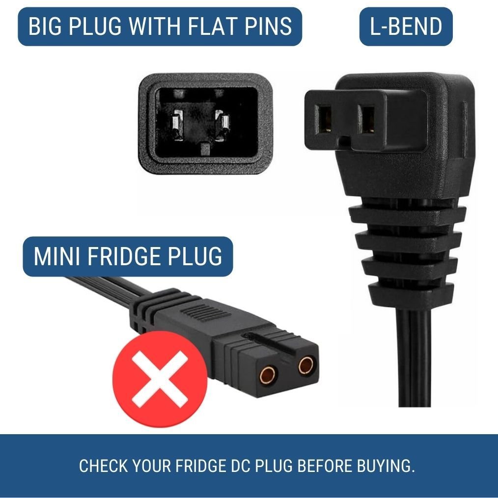 efillooc 12-24V car fridge cooler dc power plug l shape