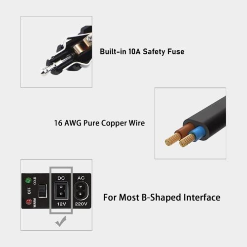 efillooc car cooler fridge dc cable b plug