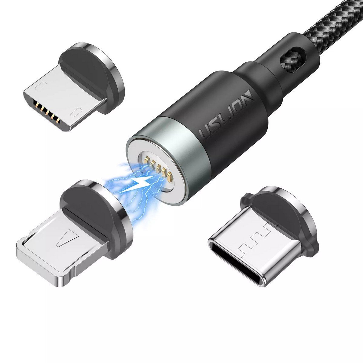 efillooc uslion magnetic usb cable 3in1 3A fast charge and data