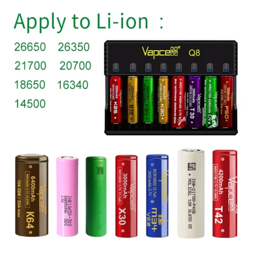 efillooc vapcell Q8 8 channel 18650 charger 1Ax8