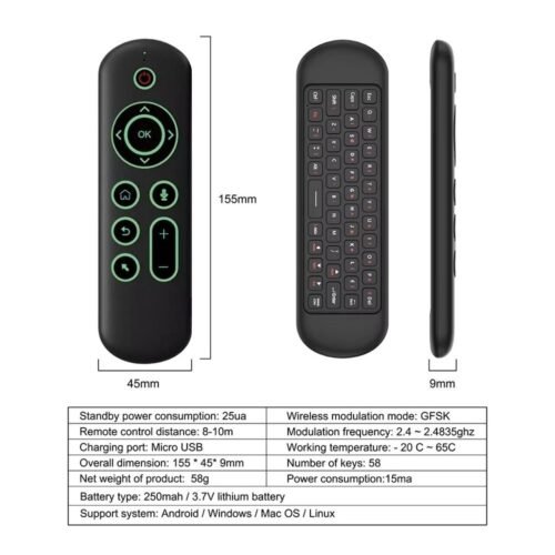 efillooc M5 Voice Air Mouse Keyboard Remote Rechargeble