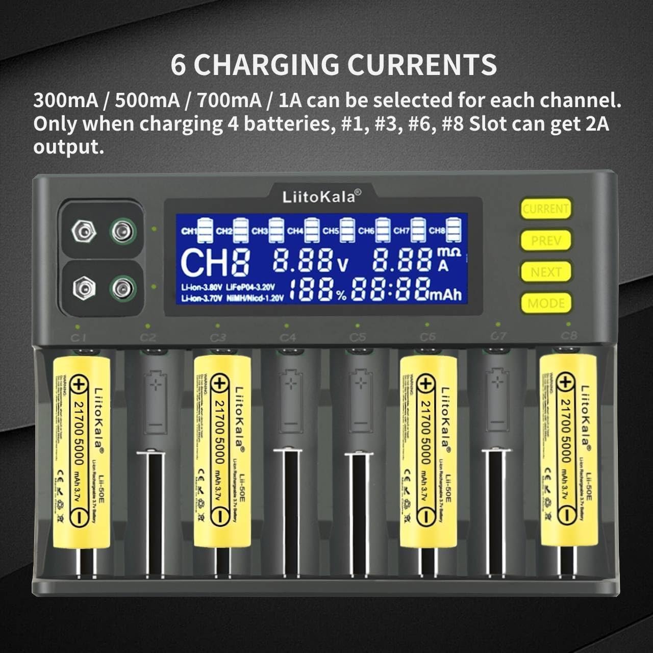 efillooc liitokala s8 8 slot charger 2A fast charger (3) efillooc liitokala lii-s8 8 slot charger 2A fast charger