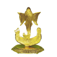 efillooc metal handicraft ganesh idol statue trunk with colorful stone setting