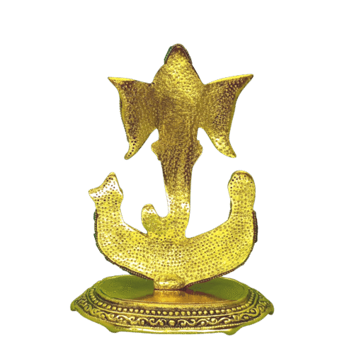 efillooc metal handicraft ganesh idol statue trunk with colorful stone setting