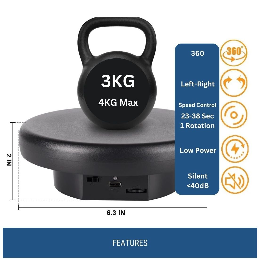 efillooc turntable display stand 16cm mushroom 4kg