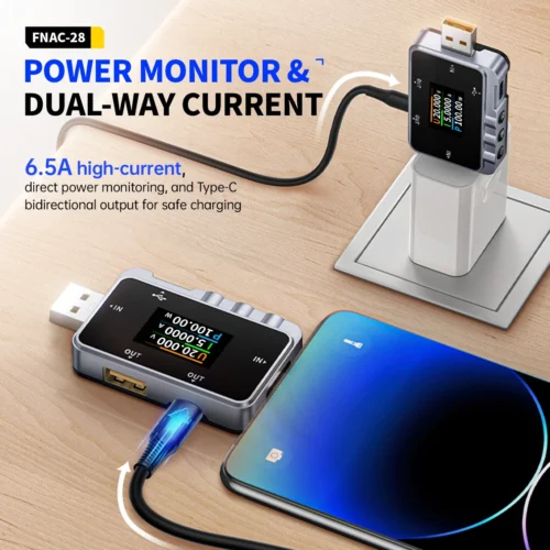 FNIRSI FNAC-28 2-IN-1 Type-C USB Tester Digital Voltmeter