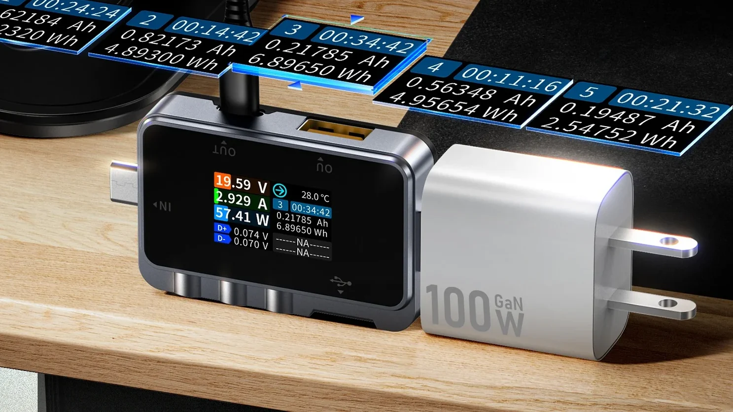FNIRSI FNAC-28 2-IN-1 Type-C USB Tester Digital Voltmeter