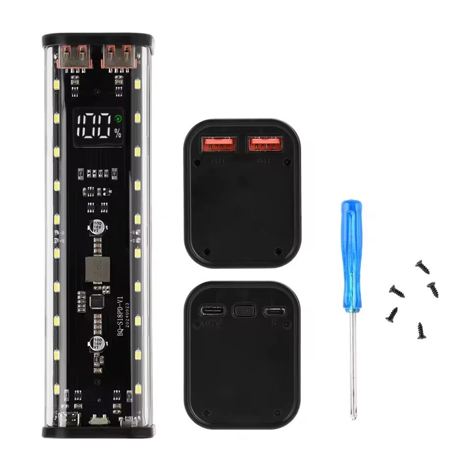 efillooc 8×18650 Led Light Power bank shell case PD 22W (1) efillooc 8x18650 Led Light Power bank shell case battery box